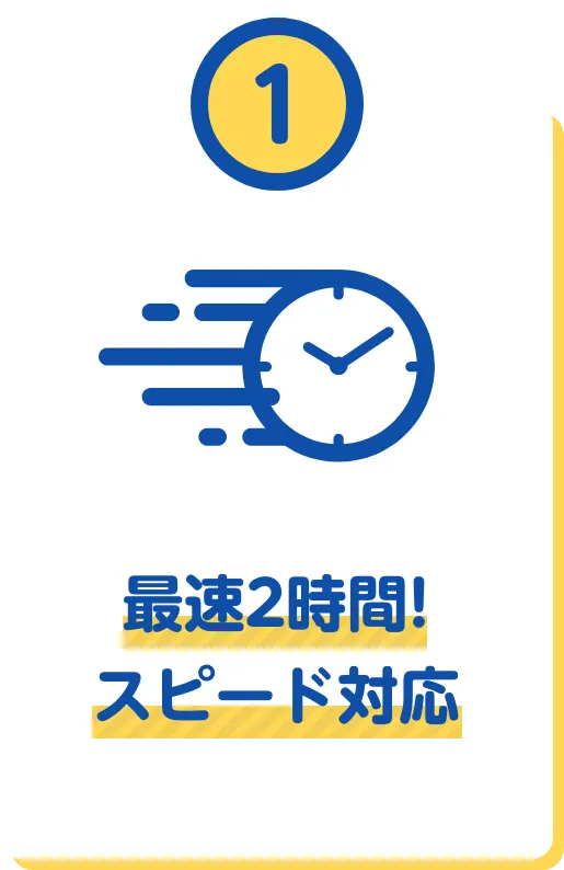 最速2時間！スピード対応